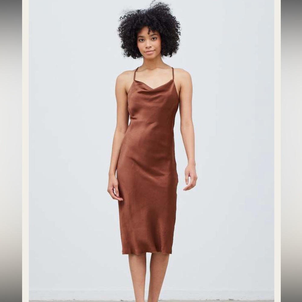 Copper satin dress